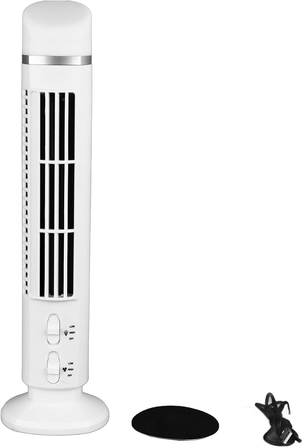 Tower fan with lamp