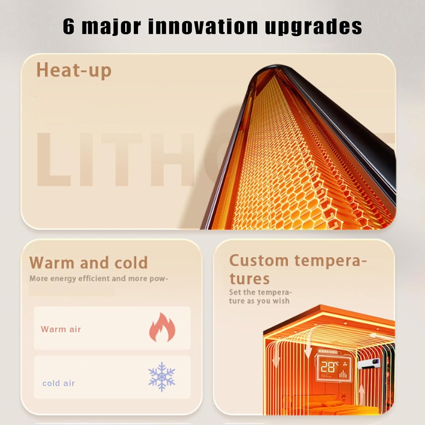 2000W 2-in-1 Air Conditioner for Summer and Winter, portable